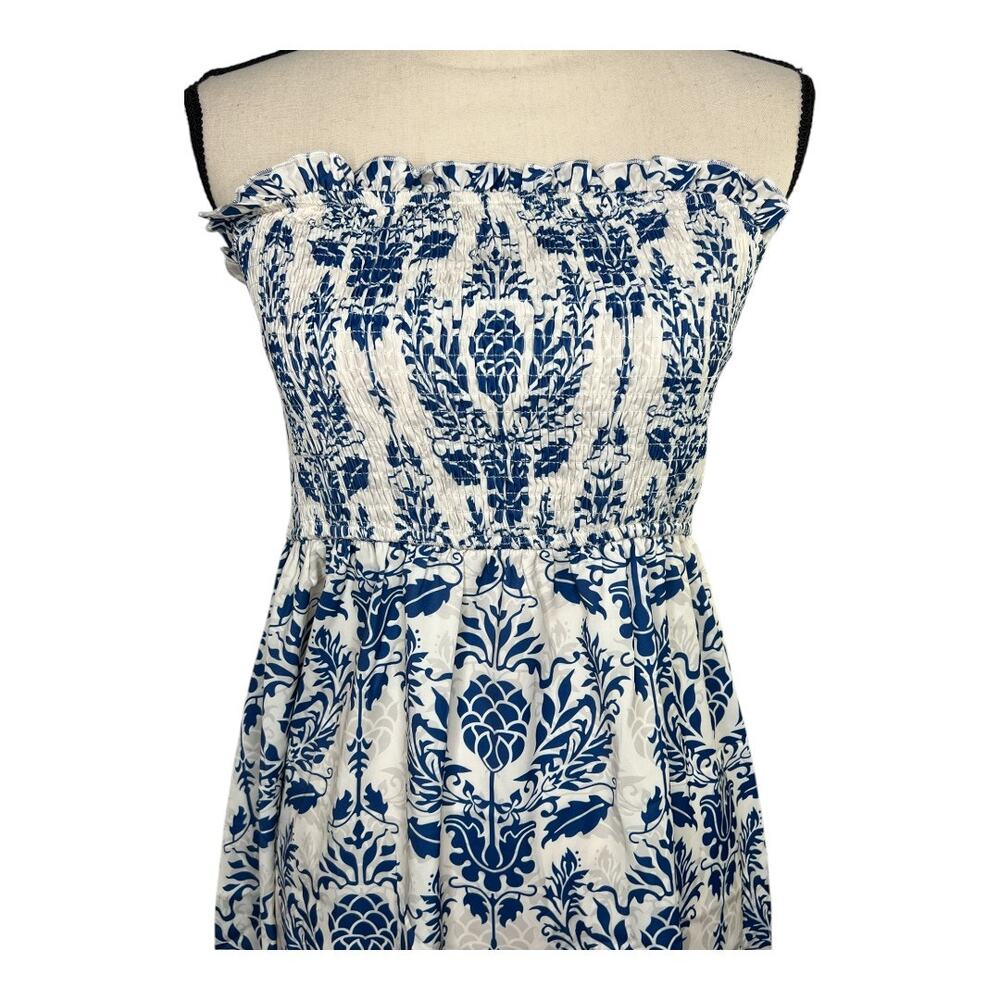 Cupshe Blue & White Damask Mini Tube Dress Size Large - Picture 4 of 7